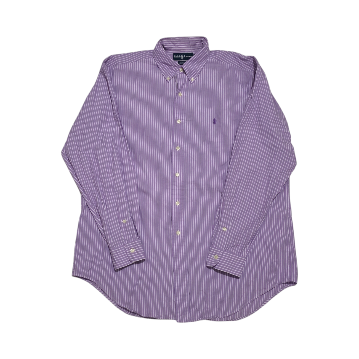 Camisa Ralph Lauren Grande L 16 1/2 Lineas Lila