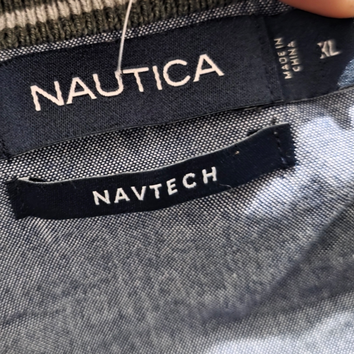 Sueter Nautica Xgrande Xl Verde Lineas Gris