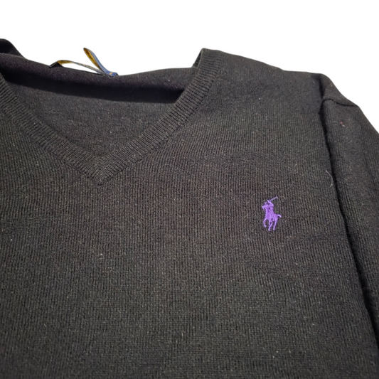 Sueter Ralph Lauren Xxl Negro Pony Morado
