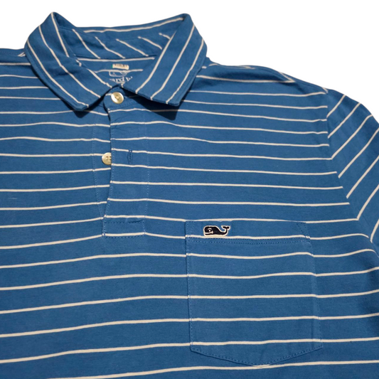 Playera Polo Vineyard Vines Chica S Azul Lineas