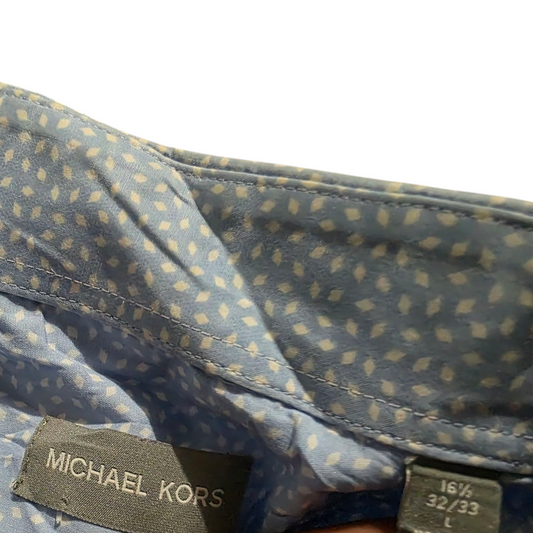 Camisa Michael Kors Grande L 16 1/2 Azul Figuras