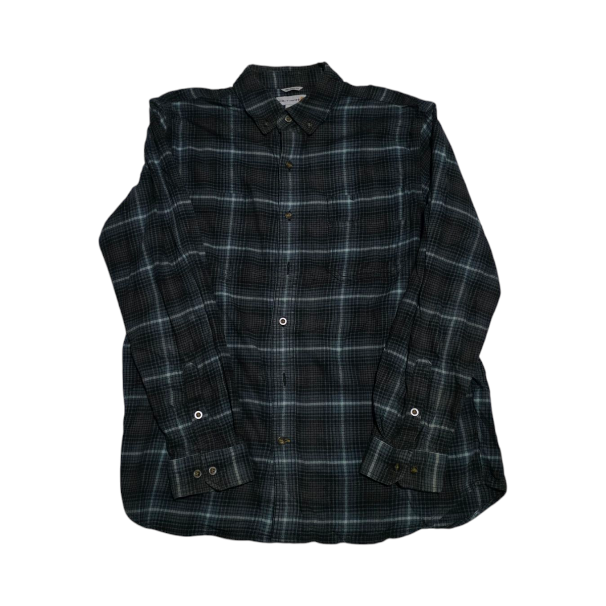 Camisa Carhartt Grande L Cuadros Azul Con Gris