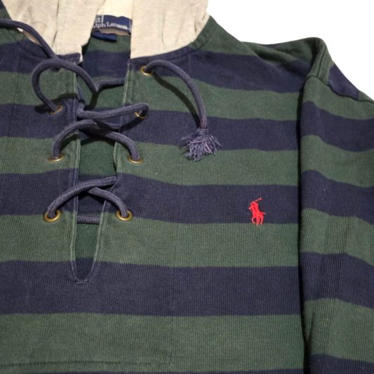 Playera Con Gorro Ralph Lauren Grande L Lineas Verde Azul