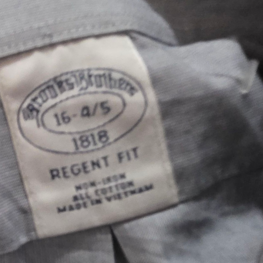 Camisa Brooks Brothers Grande L 16 Azul Metalico