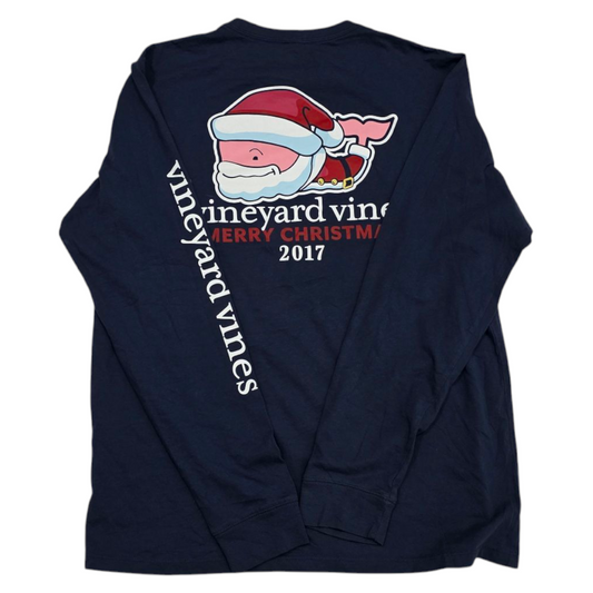 Playera Vineyard Vines Mediana M Azul Deslavado Navidad
