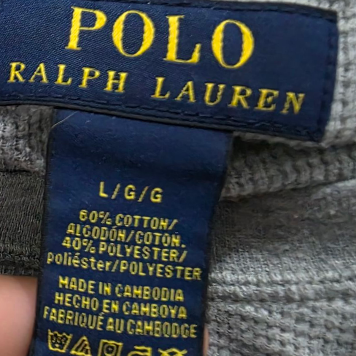 Playera Manga Larga Ralph Lauren Grande L Gris Pony Azul
