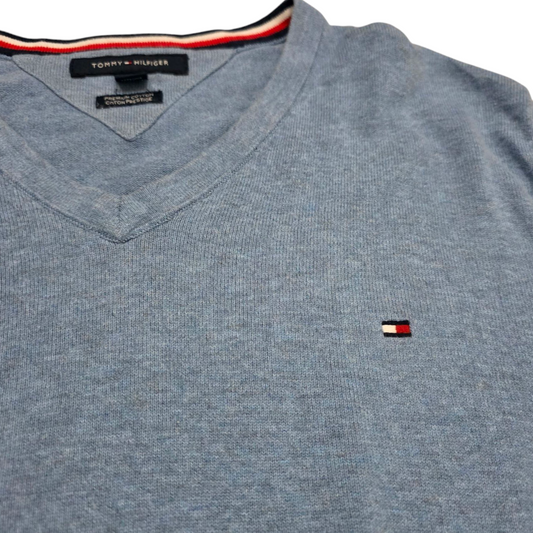 Sueter Tommy Hilfiger Xgrande Xl Azul Claro Algodon Premium