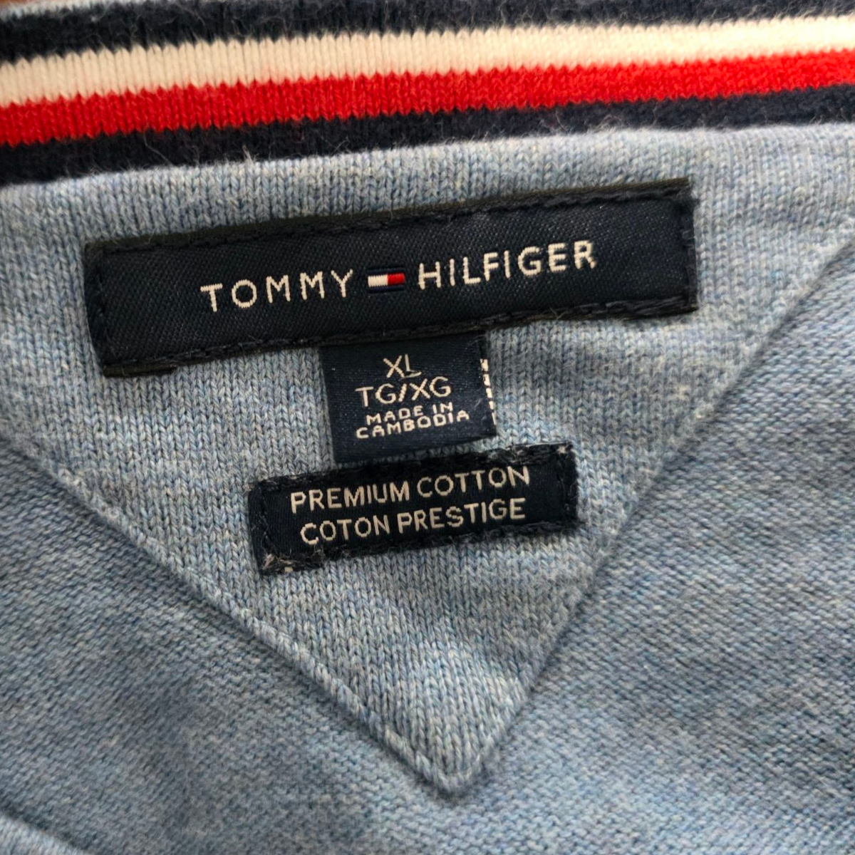 Sueter Tommy Hilfiger Xgrande Xl Azul Claro Algodon Premium