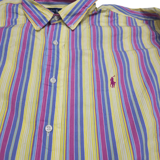 Camisa Ralph Lauren 2xl Blake Amarillo, Azul, Morado Lineas
