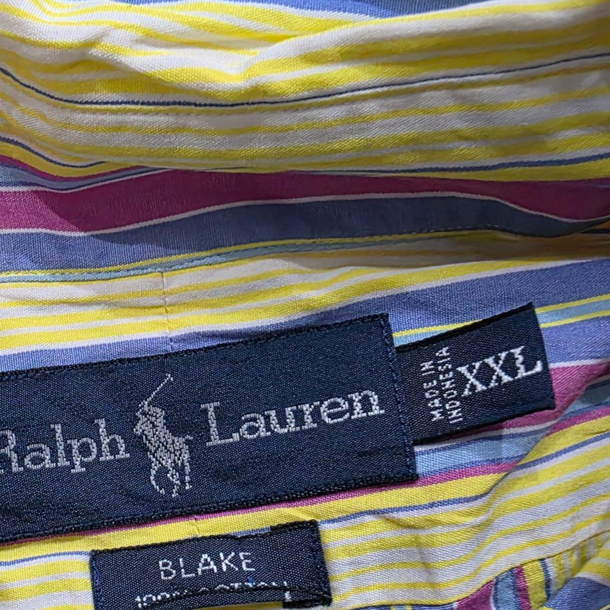 Camisa Ralph Lauren 2xl Blake Amarillo, Azul, Morado Lineas