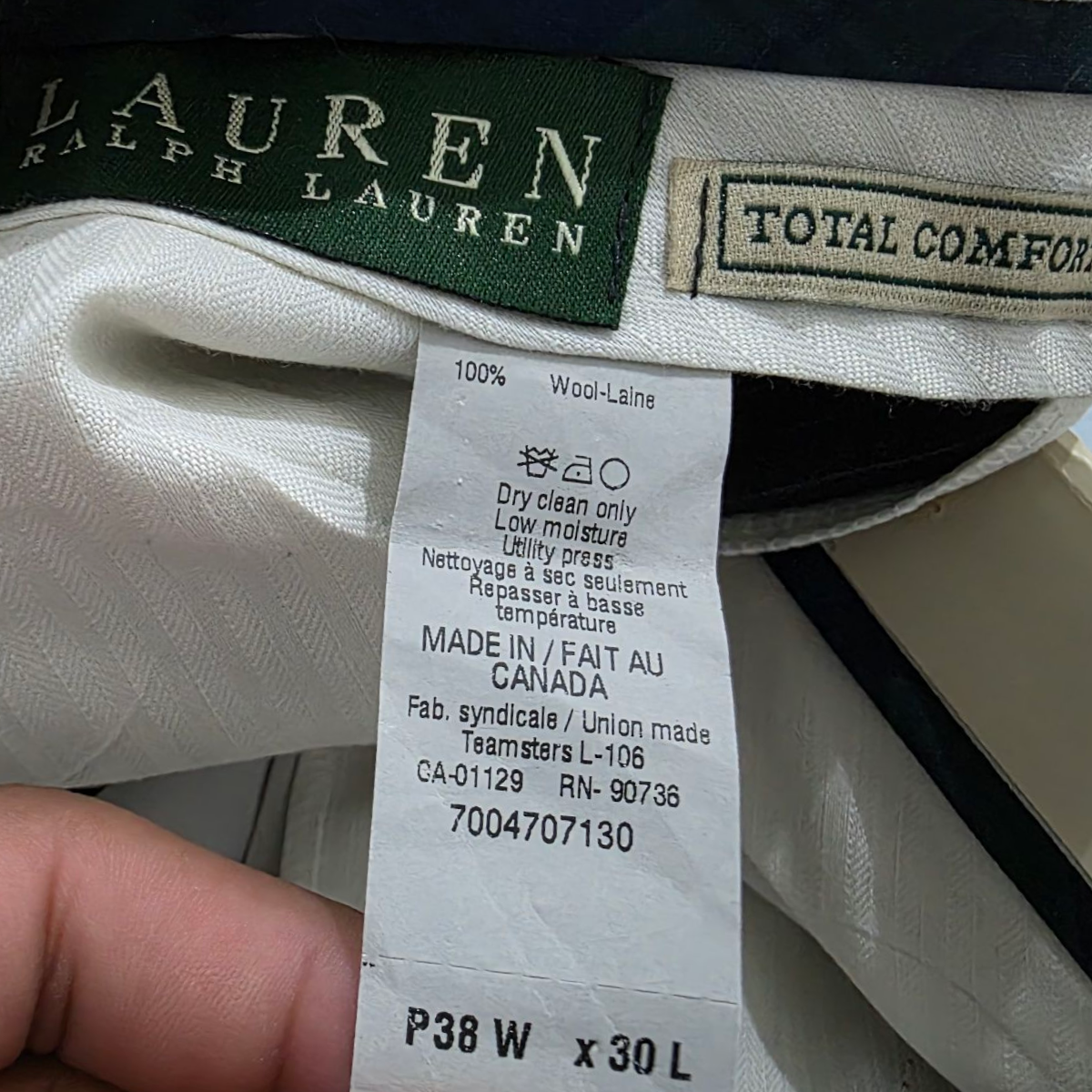 Pantalon Ralph Lauren 38x30 Recto Negro Lineas