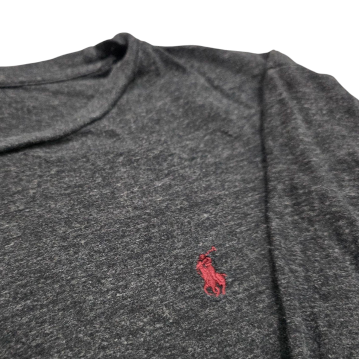 Playera Manga Larga Ralph Lauren Mediana M Gris Pony Vino