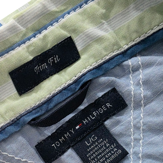 Camisa Tommy Hilfiger Grande L Lineas Verde