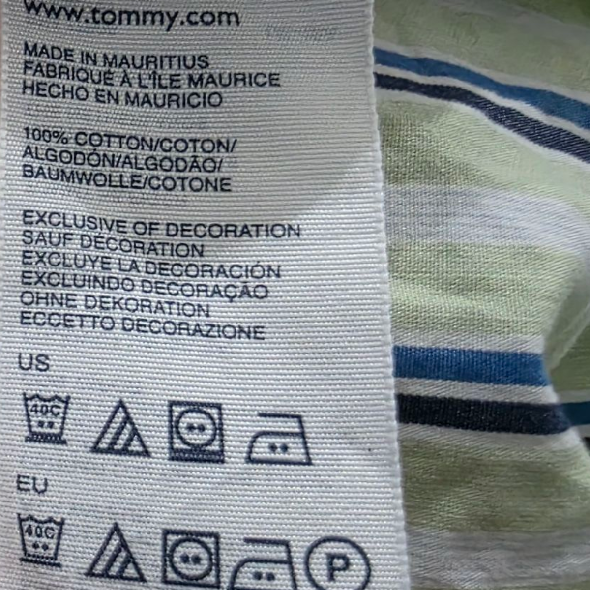 Camisa Tommy Hilfiger Grande L Lineas Verde