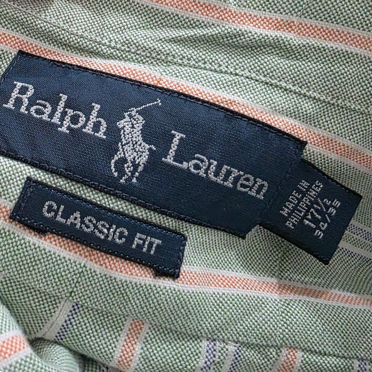 Camisa Ralph Lauren Xgrande Xl 17 1/2 Lineas Verde Rosa