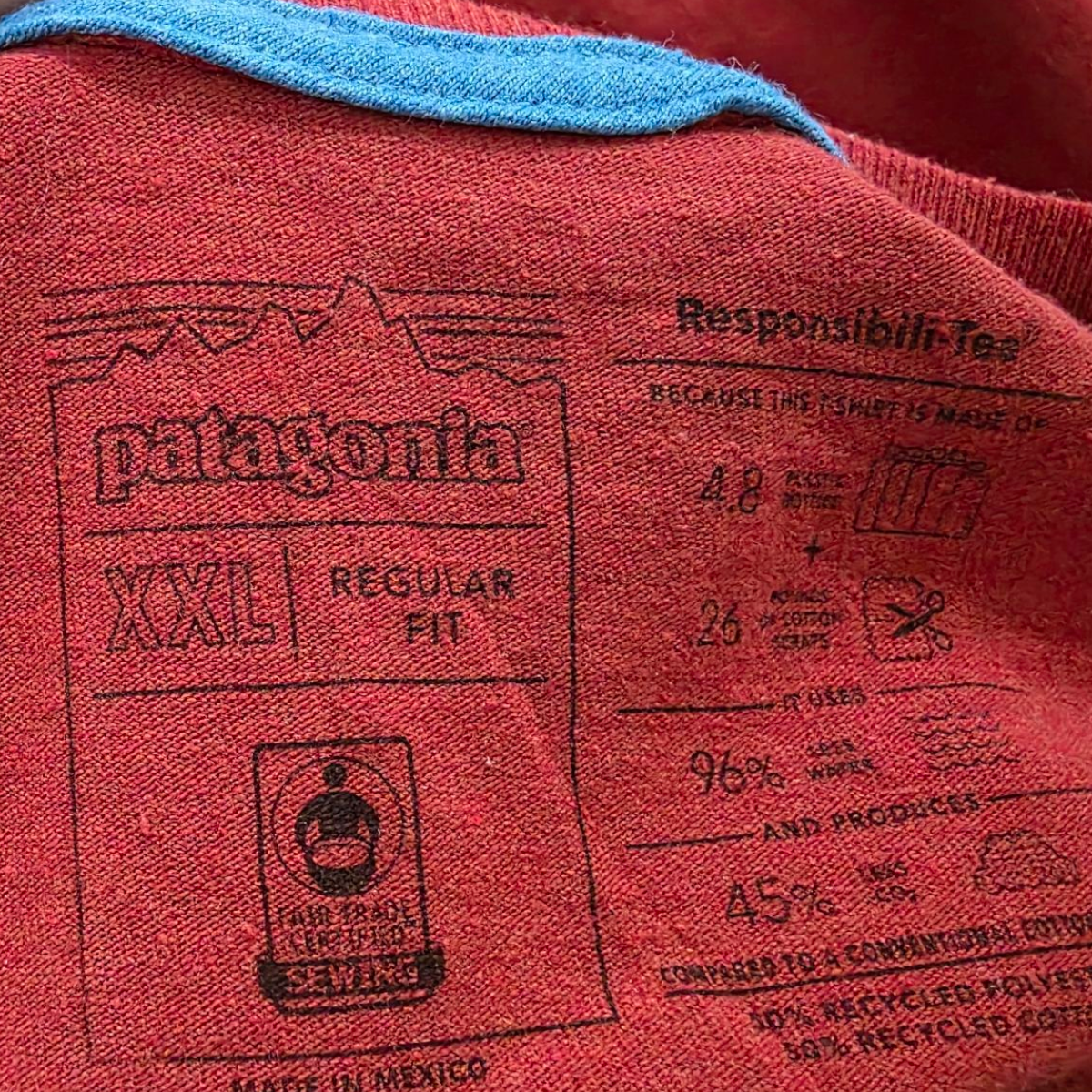 Playera Manga Larga Patagonia Xgrande Xl Rojo