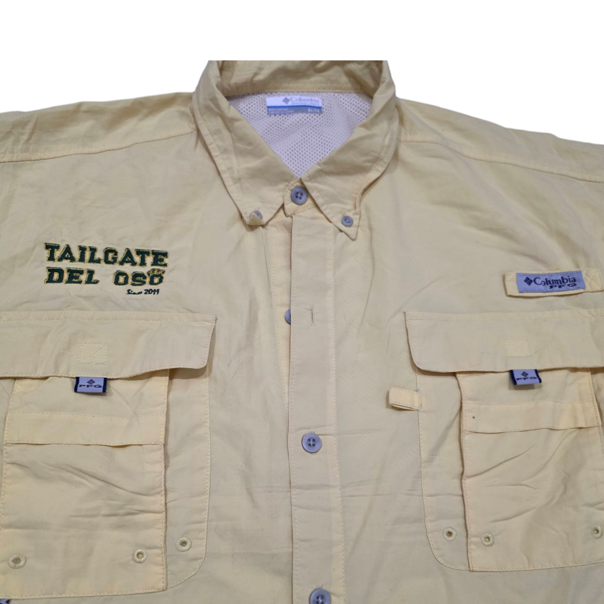 Camisa Manga Corta Columbia Xgrande Xl Amarillo