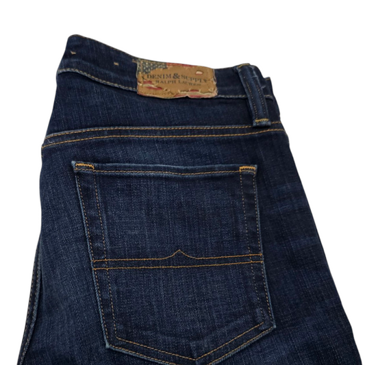 Pantalon Recto Ralph Lauren 28x34 Azul