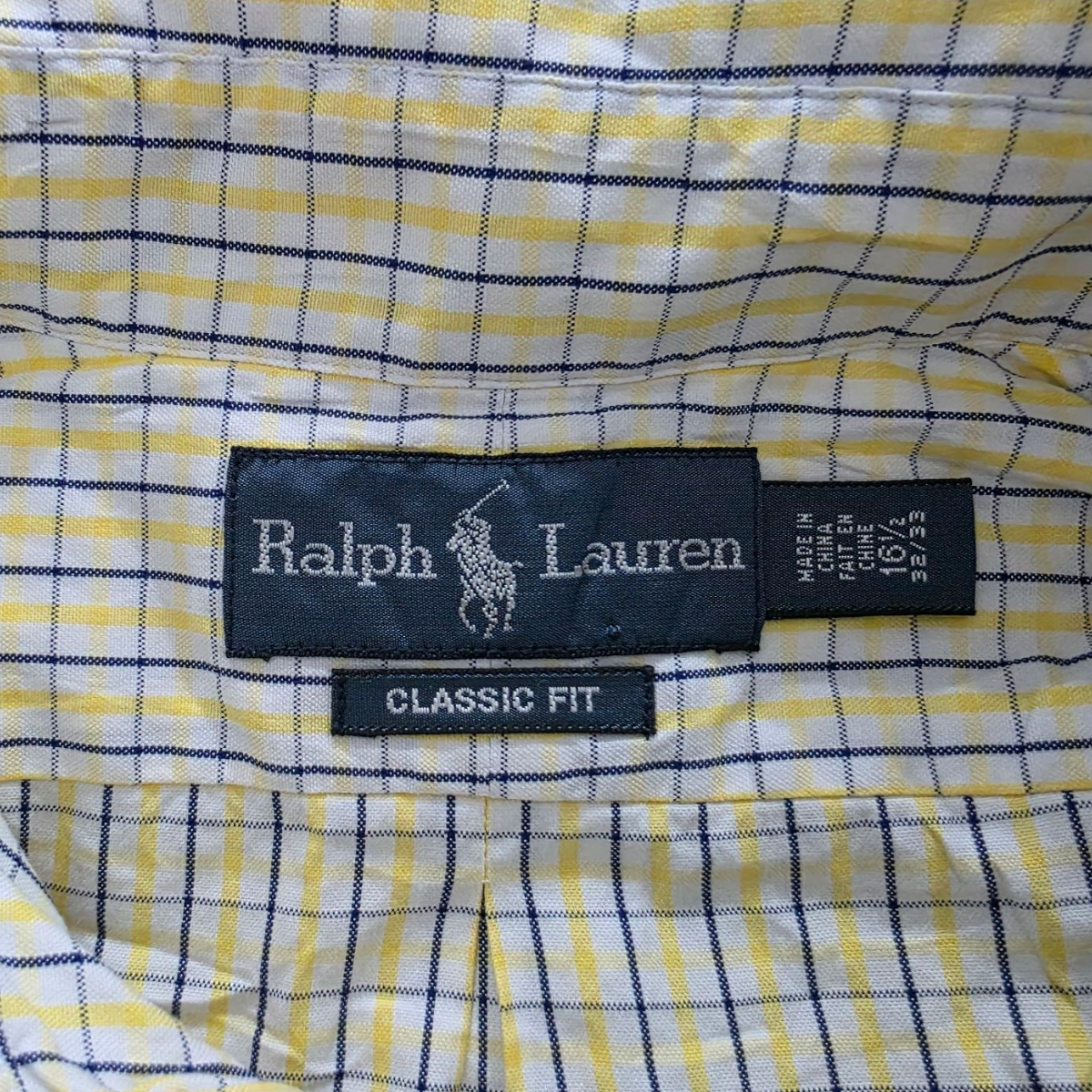 Camisa Ralph Lauren Grande L 16 1/2 Amarillo Cuadros