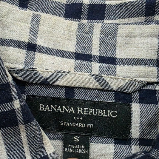 Camisa Banana Republic Chico S Cuadros Negro Blanco