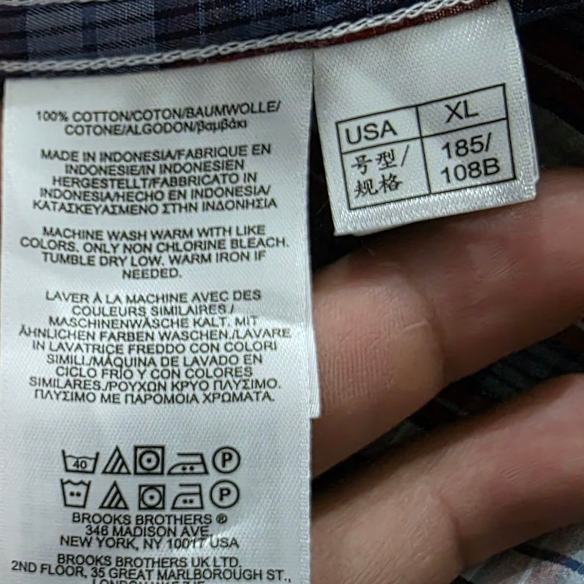 Camisa Brooks Brothers Xgrande Xl Cuadros Azul Vino