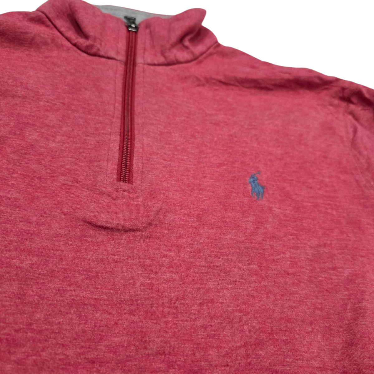 Sudadera Medio Cierre Ralph Lauren Chico S Coral Pony Azul