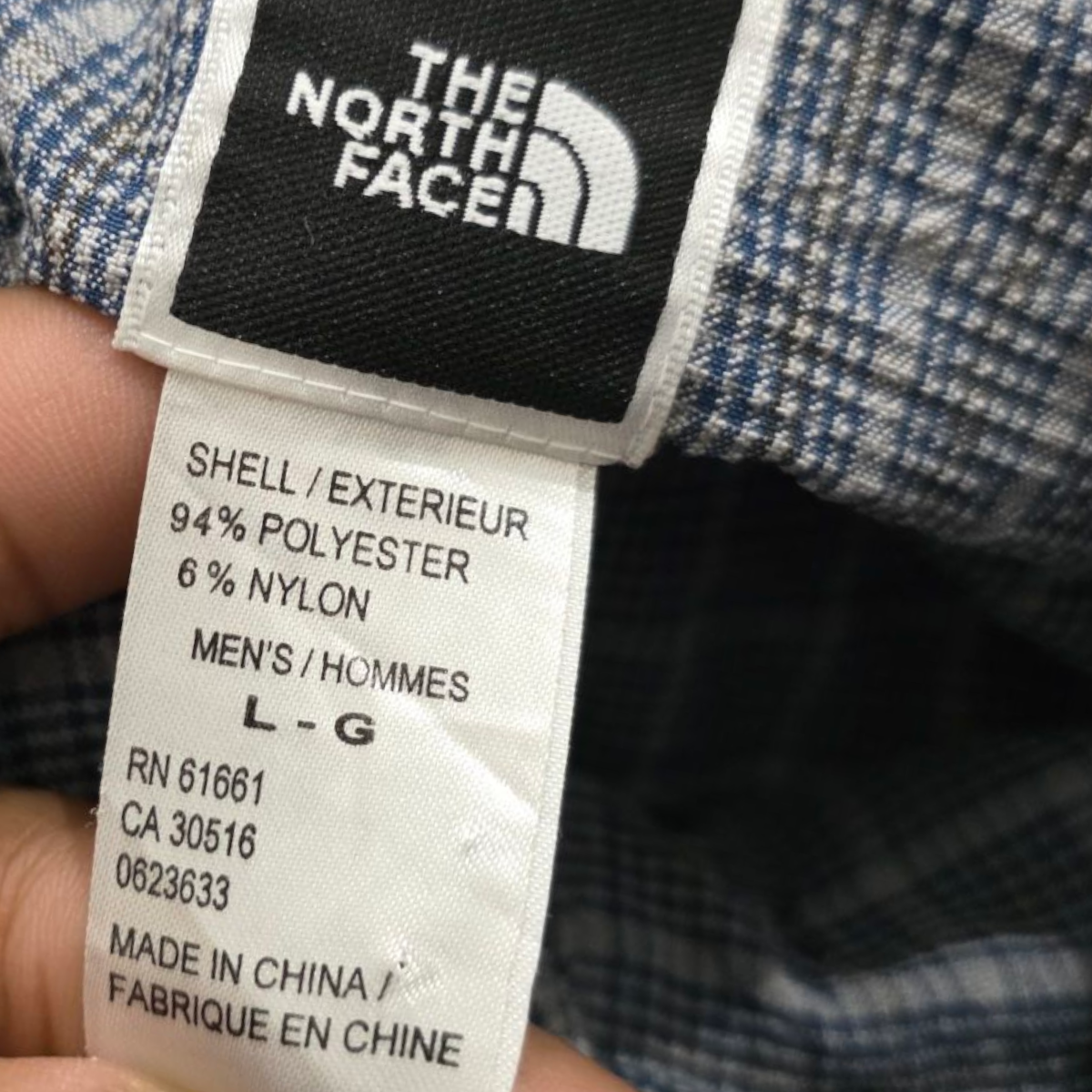 Camisa The North Face Grande L Cuadro Azul