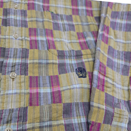 Camisa Tommy Hilfiger Grande L Cuadro Amarillo Retro