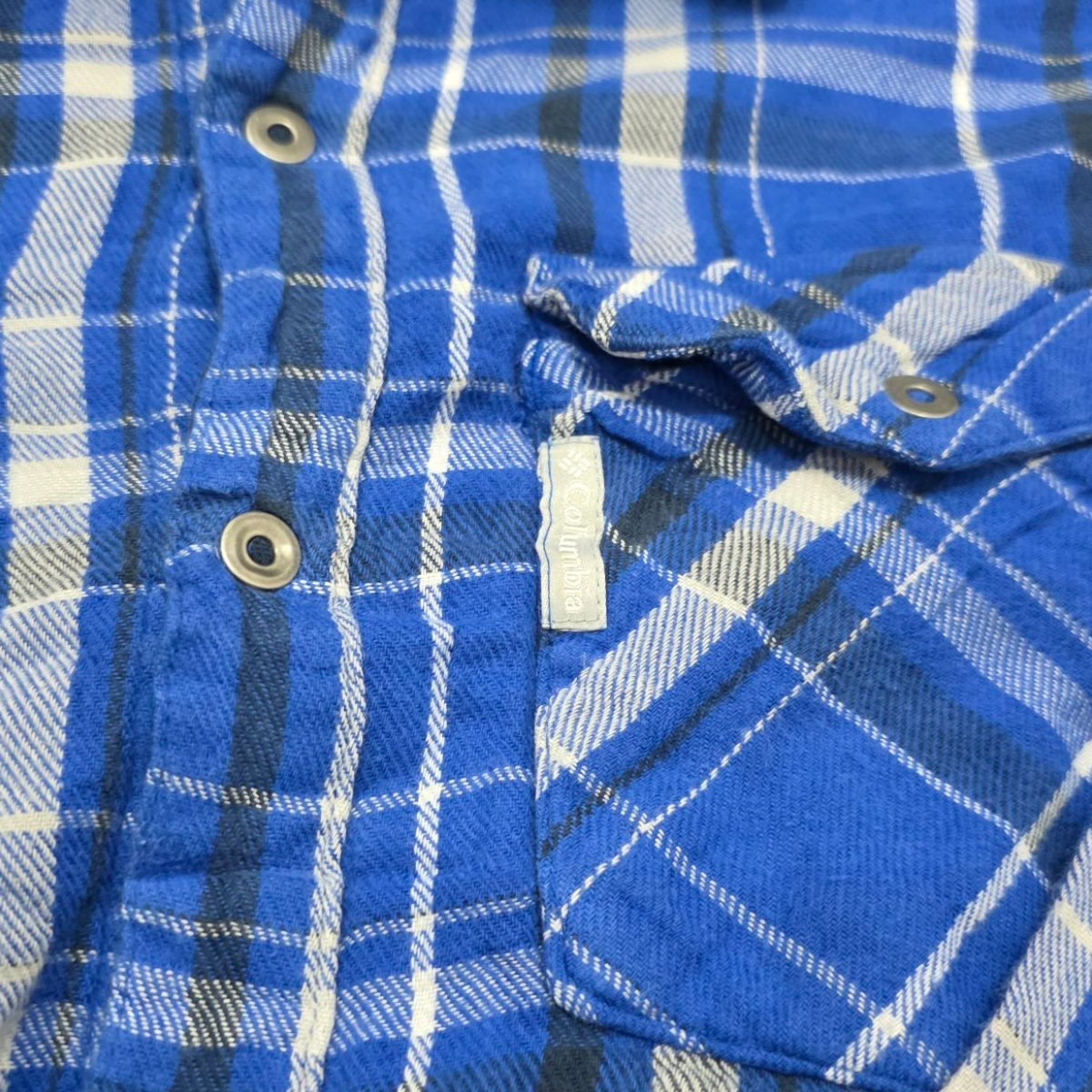 Camisa Columbia Mediana M Azul Cuadro