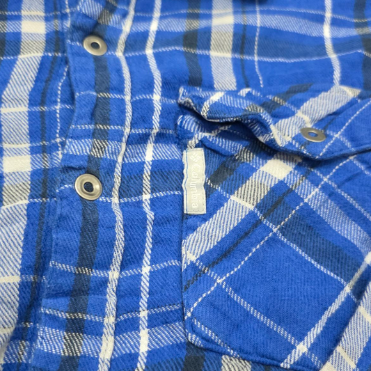 Camisa Columbia Mediana M Azul Cuadro