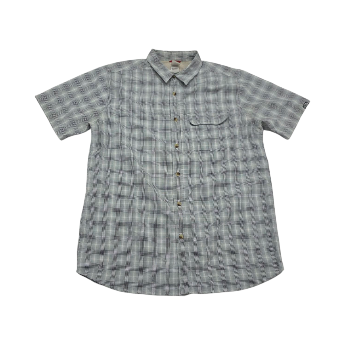 Camisa Manga Corta The North Face Grande L Cuadro Gris Azul