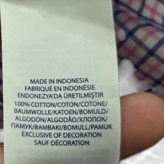 Camisa Ralph Lauren Adolescente L 14-16 Cuadro Rosa Y Blanco