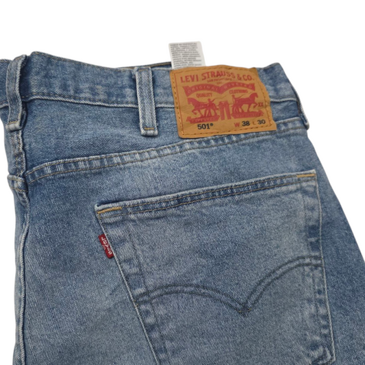 Pantalon Levis 501 38x30 Recto Azul Claro