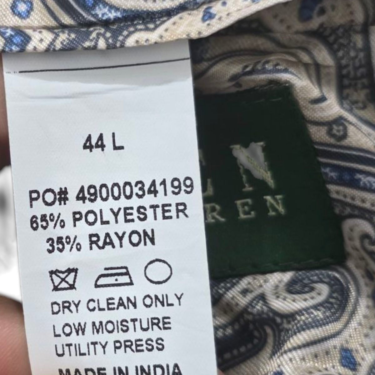 Saco Ralph Lauren 44 L Gris Oscuro