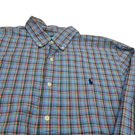 Camisa Slimfit Ralph Lauren Xgrande Xl Azul