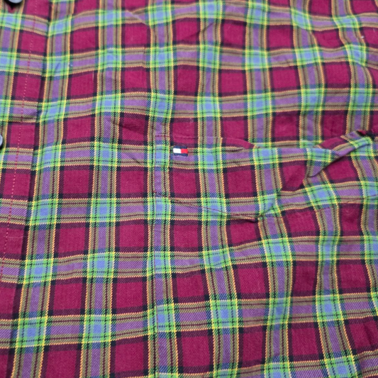 Camisa Tommy Hilfiger Xxl Cuadro Verde Rojo
