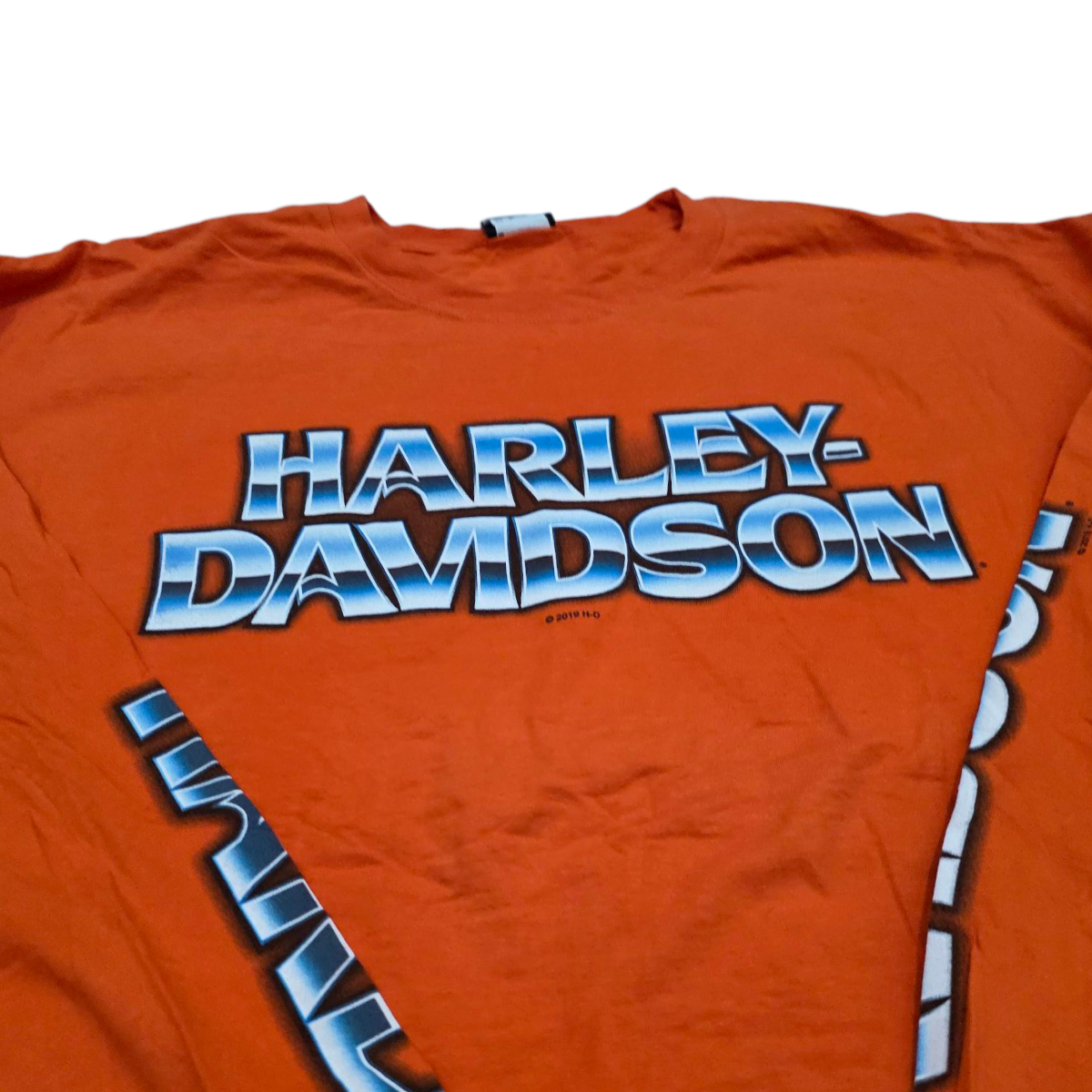 Playera Manga Larga Harley Davidson 3xl Naranja
