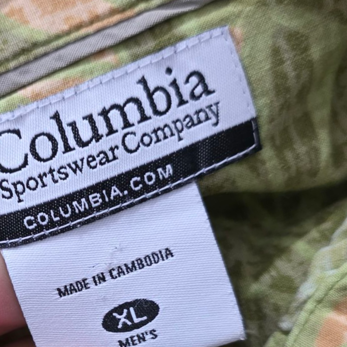 Camisa Manga Corta Columbia Xgrande Xl Verde Hojas