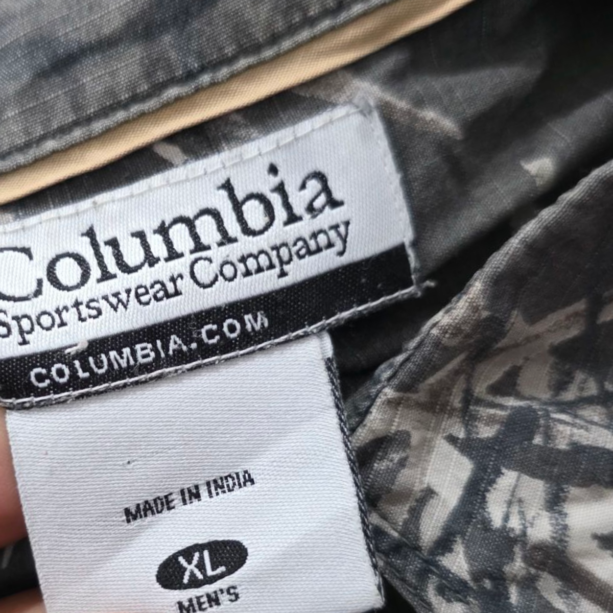 Camisa Manga Corta Columbia Xgrande Xl Gris Palmeras