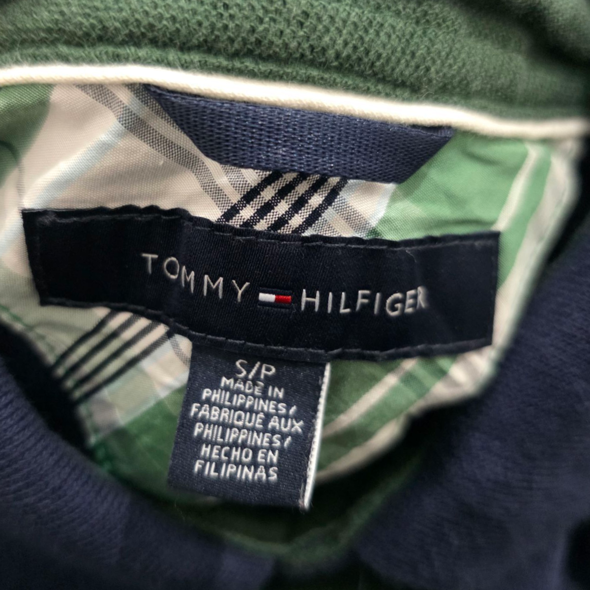 Playera Polo Tommy Hilfiger Chico S Verde Con Azul