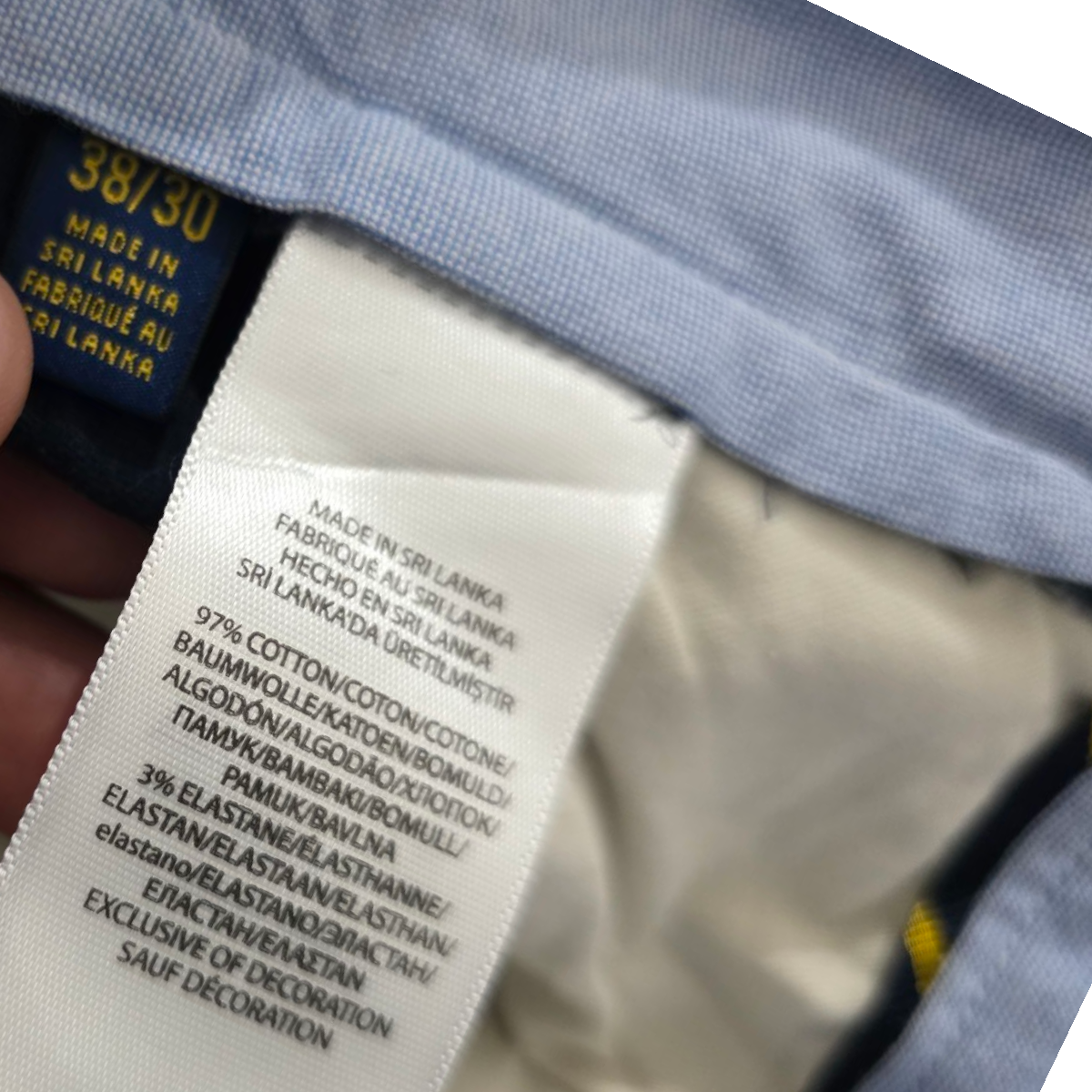 Pantalon Recto Ralph Lauren 38x30 Pony Azul
