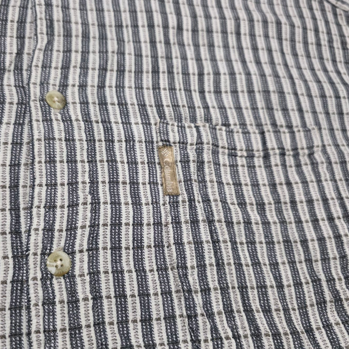 Camisa Manga Corta Columbia Xgrande Xl Cuadro Gris Y Blanco