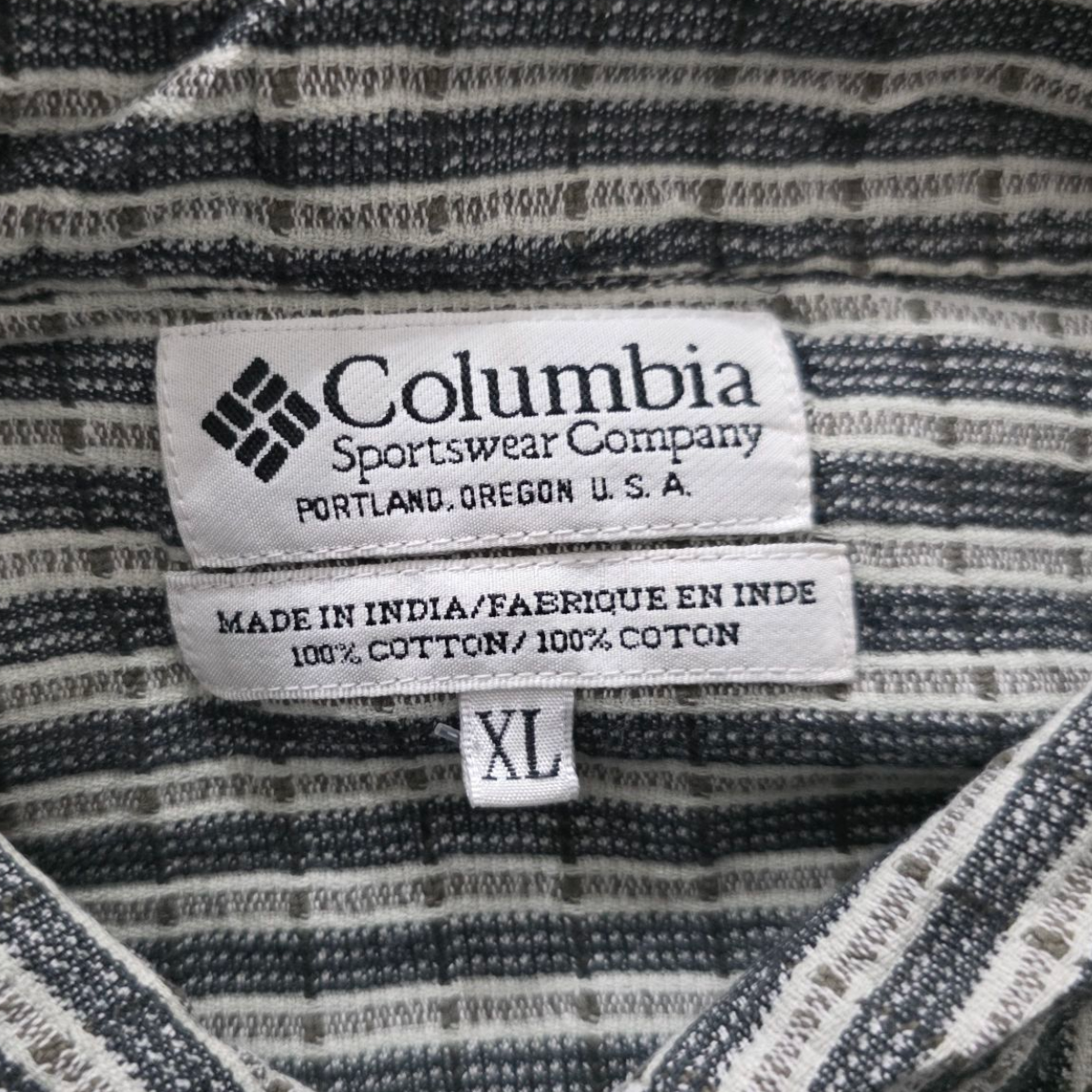 Camisa Manga Corta Columbia Xgrande Xl Cuadro Gris Y Blanco