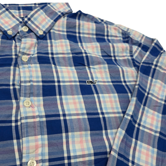 Camisa Vineyard Vines Xgrande Slimfit Azul Y Rosa Cuadro