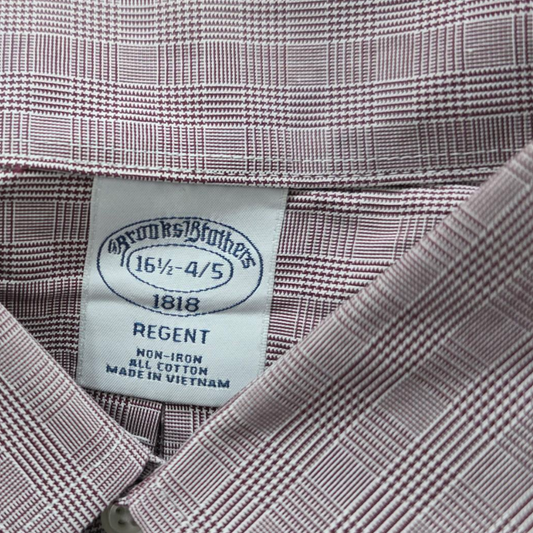 Camisa Brooks Brothers Grande L 16 1/2 4-5 Regent Vino