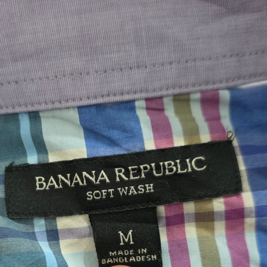 Camisa Manga Corta Banana Republic Mediana M Lavanda