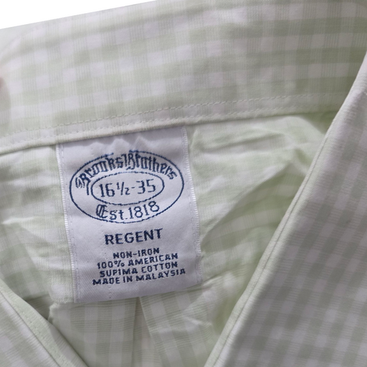 Camisa Brooks Brothers Grande L Cuadro Verde Claro