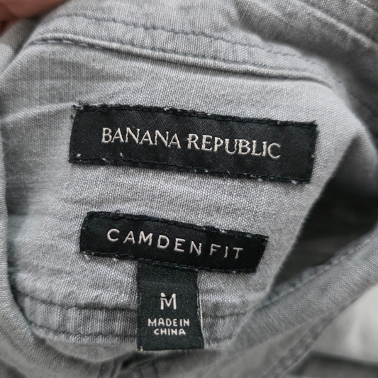 Camisa Manga Corta Camden Fit Banana Republic Mediana M Gris