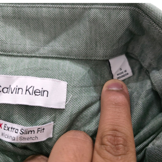 Camisa Slim Fit Calvin Klein Chico S Verde