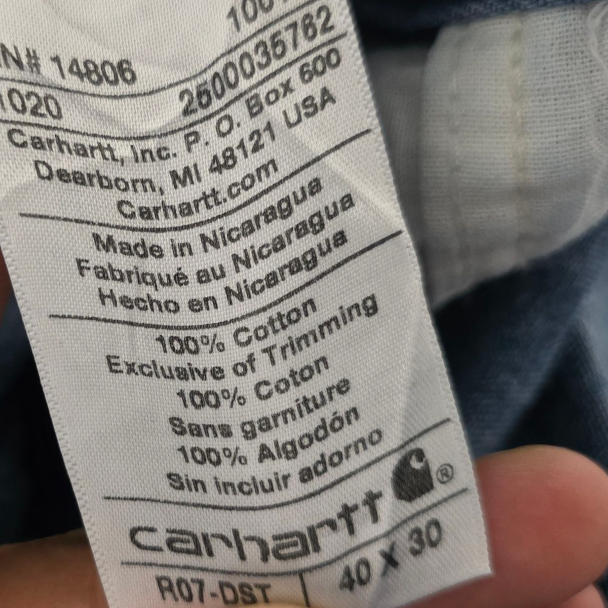 Overol Carhartt 40x30 Azul